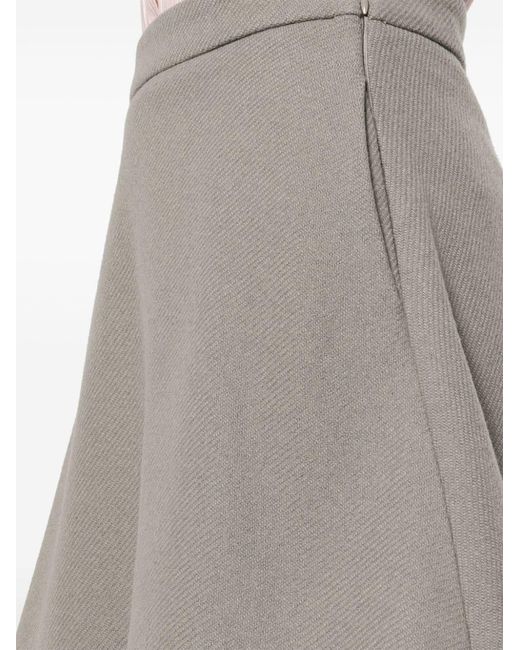 AMI Gray Knitted Midi Skirt