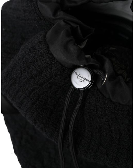 Dolce & Gabbana Black Silver Wool Zaino Tricot Backpack Men Bag for men