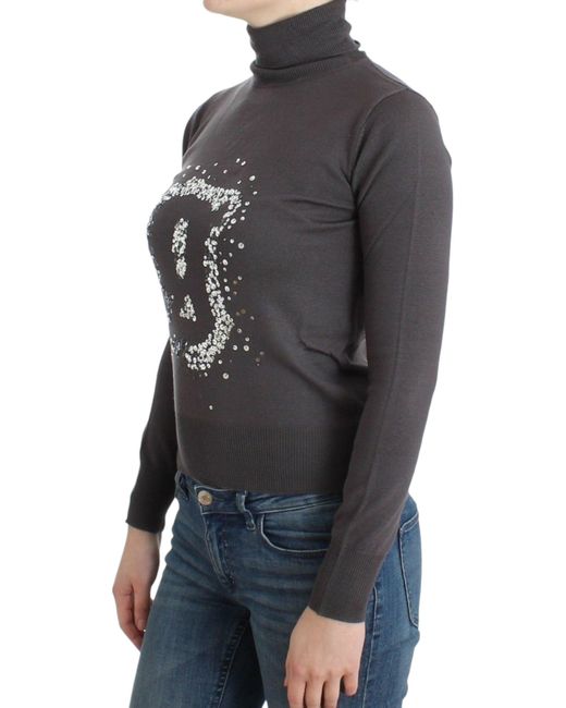 John Galliano Multicolor Turtleneck Cotton Sweater Brown Sig11968