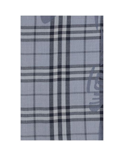 Burberry Blue Wool Oves Aries Foulard