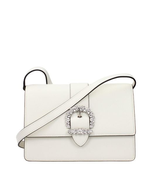 Jimmy Choo Natural White Leather Crossbody Bag
