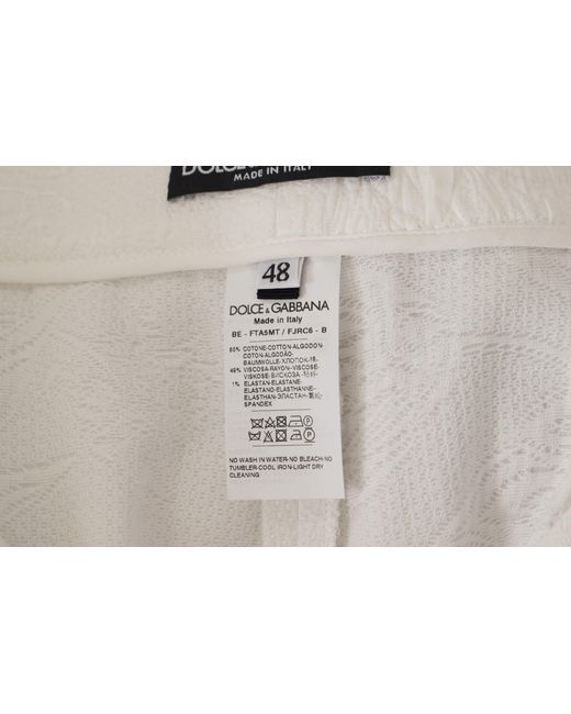 Dolce & Gabbana White High Waist Culotte Cotton Shorts