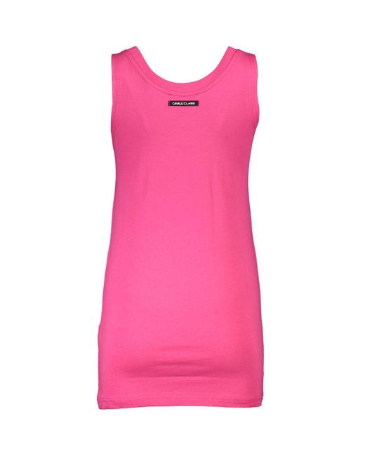 Roberto Cavalli Pink Cotton Tank Top