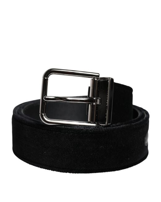 Dolce & Gabbana Black Velvet Belt for men