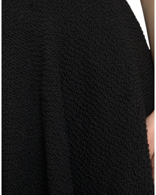 Dolce & Gabbana Black High Waist A-Line Knee Length Skirt