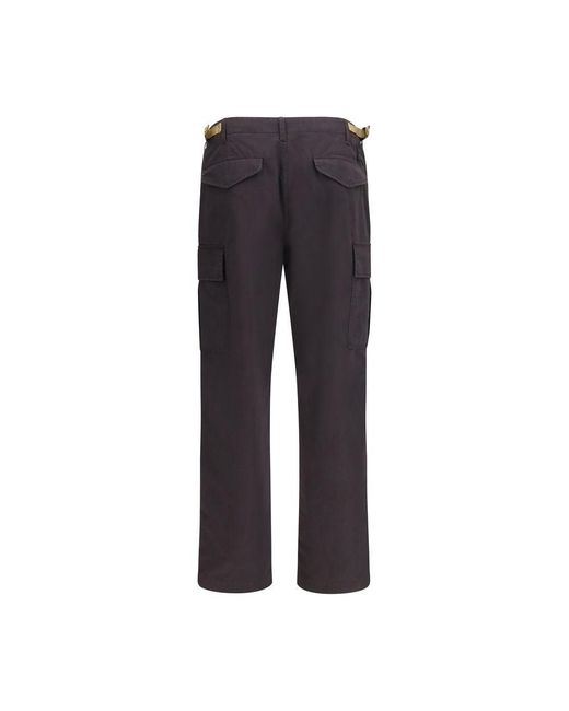 Burberry Blue Brown Cotton Cargo Pants for men