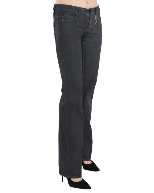CoSTUME NATIONAL Black Gray Low Waist Straight Denim Pants Jeans