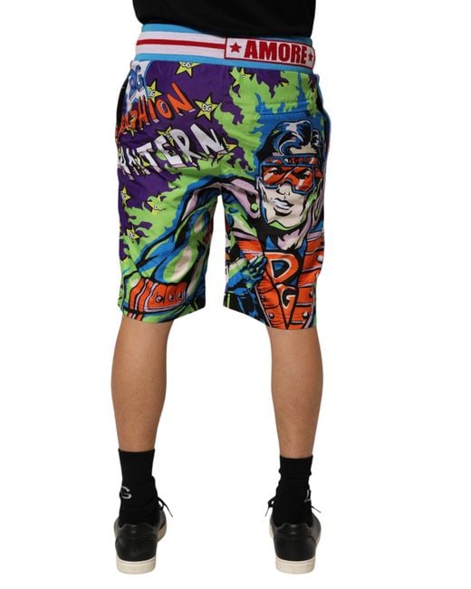 Dolce & Gabbana Multicolor Captain Sicily Men Bermuda Shorts for men