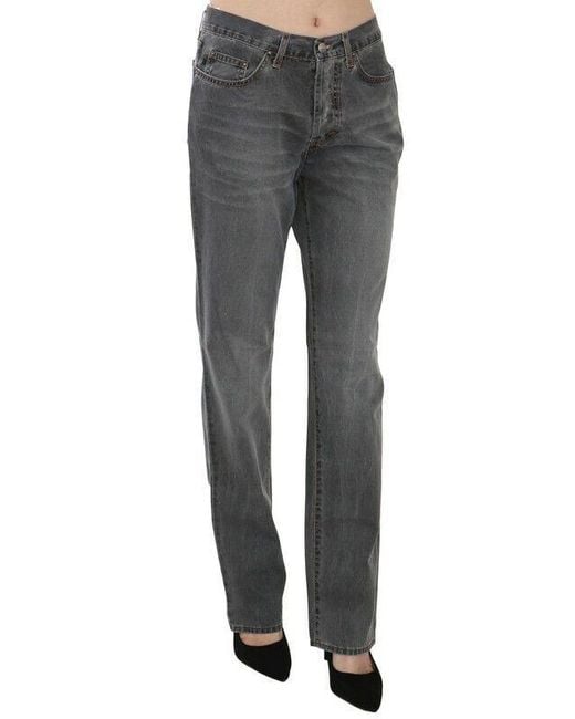 Just Cavalli Black Chic Mid Waist Straight Leg Jeans