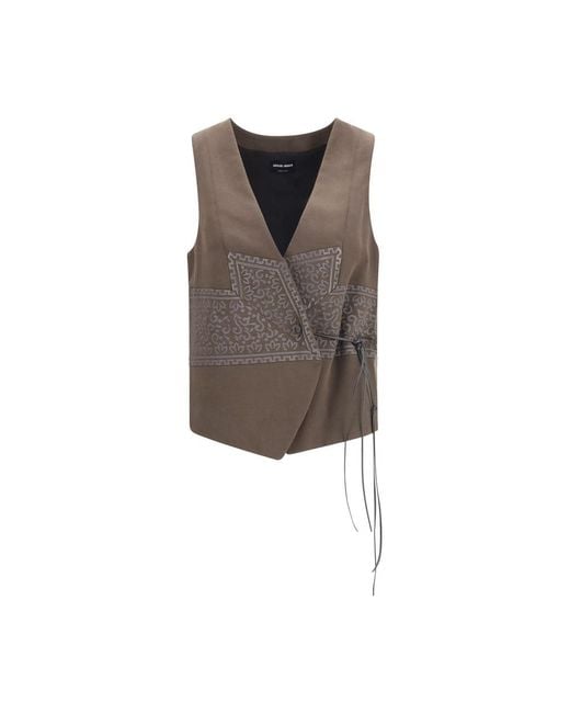Giorgio Armani Brown Silk Sleeveless Jacket