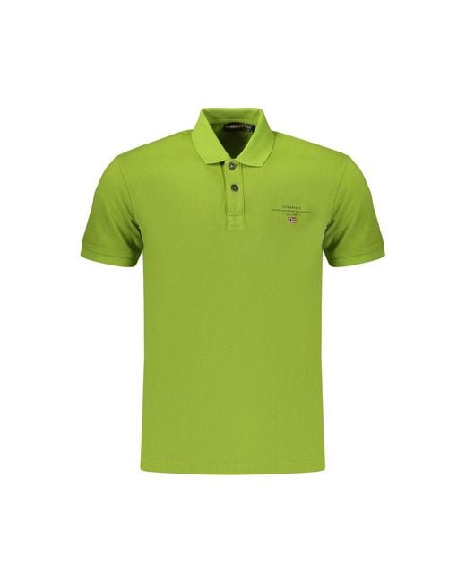 Napapijri Green Verde Cotton Men's Polo for men