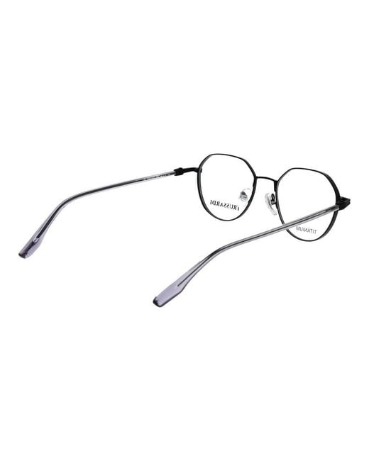 Trussardi Metallic Black Titanium Glasses (frames) for men