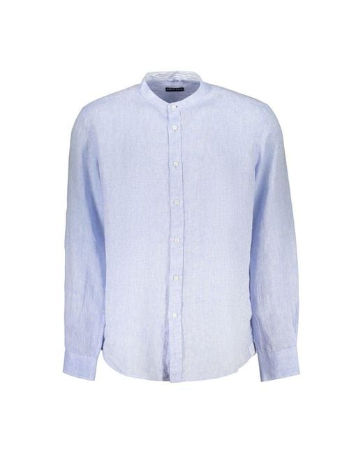 North Sails Blue Azzurro Linen Men's Shirt for men
