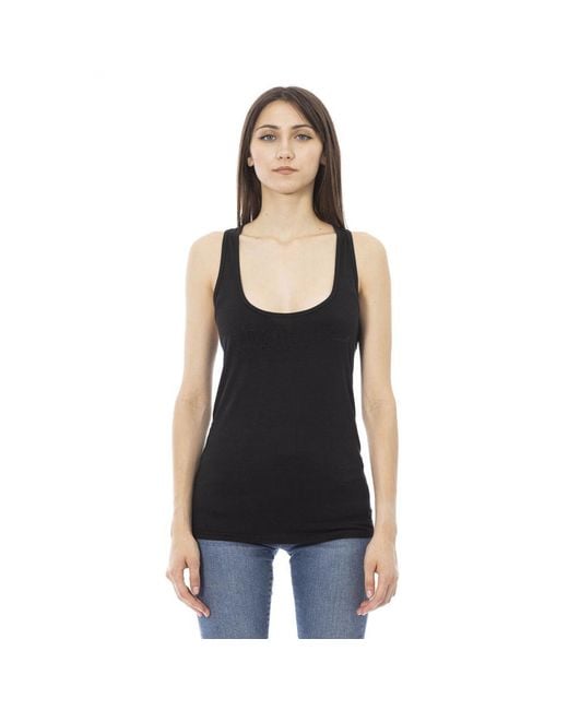 Just Cavalli Black Viscose Tank Top