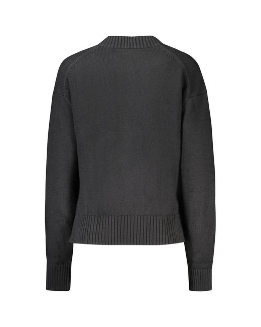Calvin Klein Black Crew Neck Jumper Embroidered Logo Sweater