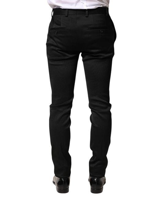 Dolce & Gabbana Black Viscose Dress Formal Trousers Pants Elastane for men