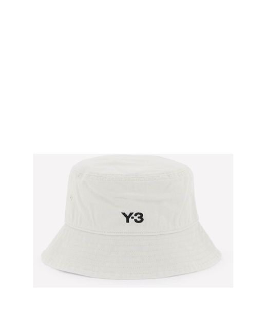 Y-3 White Y-3 Twill Bucket Hat for men