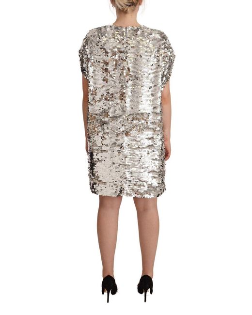 MSGM Black Elegant Sequined Boat Neck Mini Dress