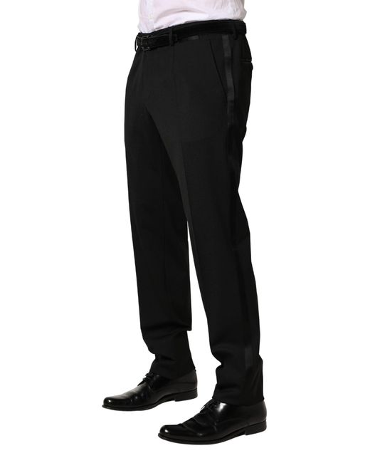 Dolce & Gabbana Black Wool Skinny Dress Trouser Pants Virgin for men