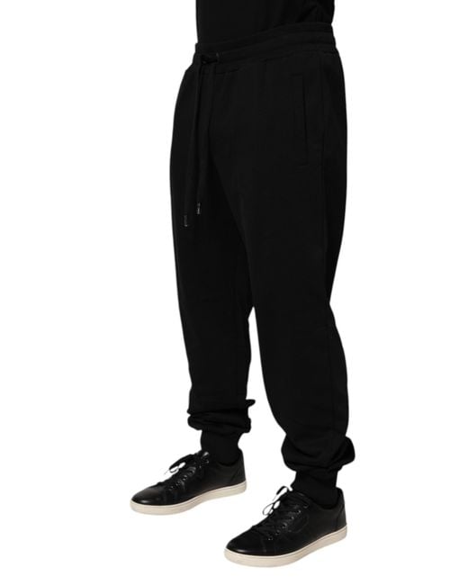 Dolce & Gabbana Black Drawstring Waist Sweatpants for men