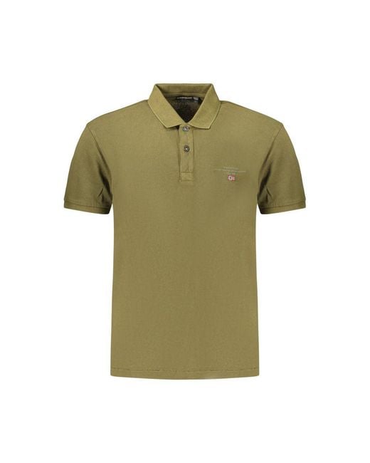Napapijri Green Verde Cotton Men's Polo for men
