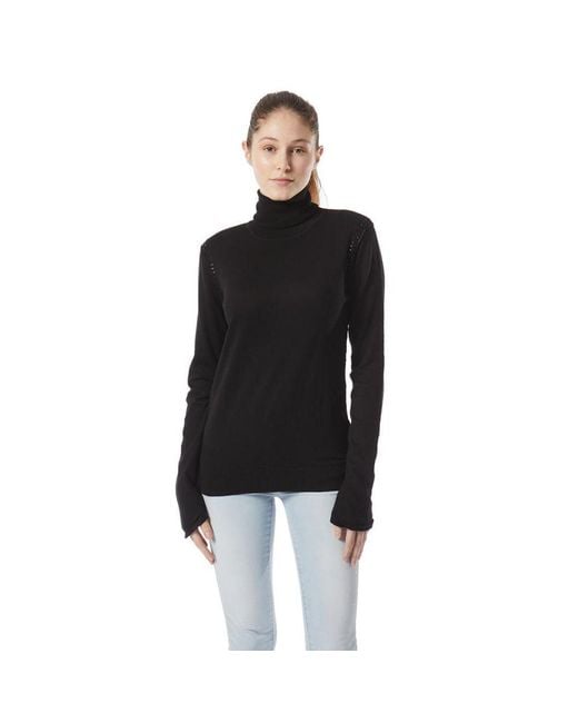 Gas Black Cotton Turtleneck