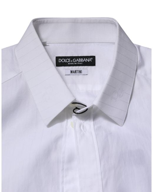 Dolce & Gabbana Purple Cotton Martini Long Sleeve Formal Shirt for men