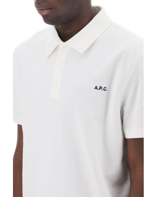 A.P.C. White Polo With Logo for men