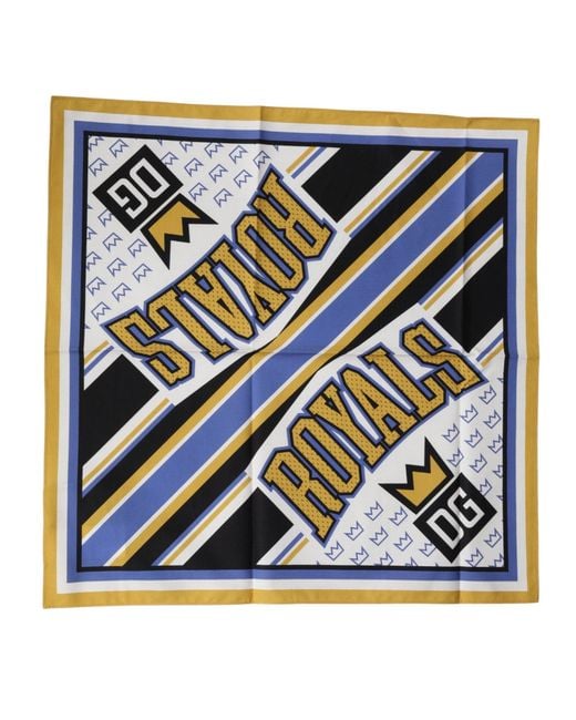 Dolce & Gabbana Blue Dg Royals Square Foulard 50Cm X 50Cm Scarf for men