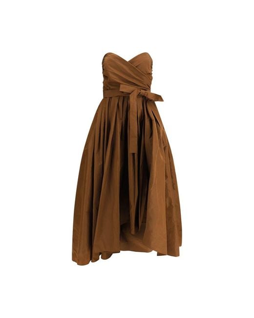 Pinko Brown Strapless Long Dress