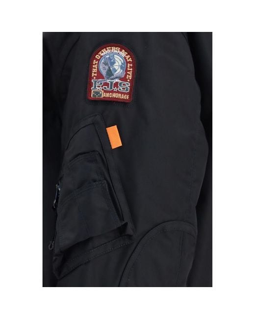 Parajumpers Blue Black Polyamide Bomber