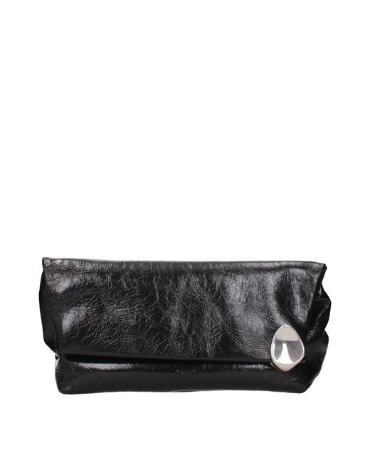 Jil Sander Black Leather Clutch Bag
