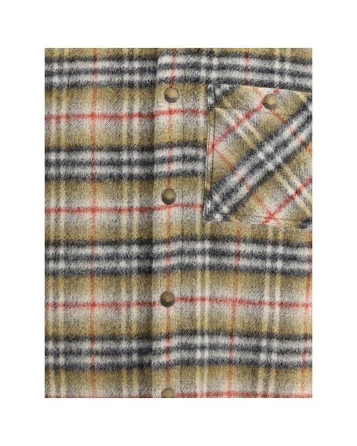 Burberry Gray Check Wool Jacket for men