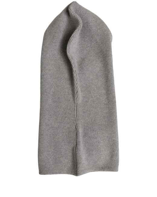 Dolce & Gabbana Gray Men Grey Wool Ribbed Knit Balaclava Wrap One Size Hat for men