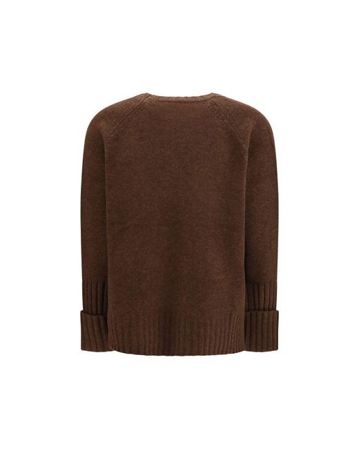 Tory Burch Brown Wool Oves Aries Sweatshirt