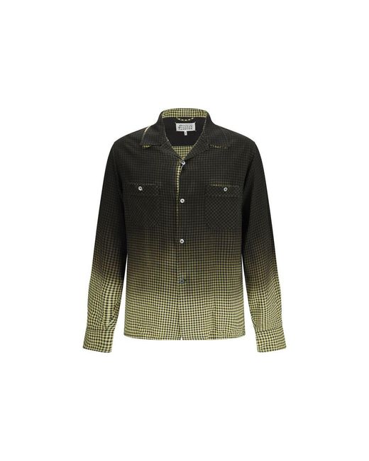 Maison Margiela Green Multicolor Viscose Pattern Shirt for men
