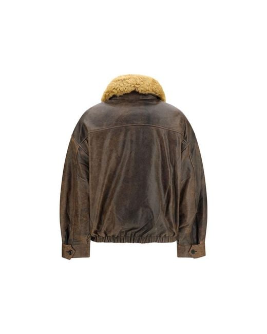 R13 Brown Lamb Ovis Aries Aries Leather Jacket