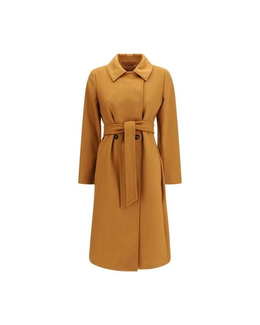 Max Mara Brown Beige Wool Oves Aries Coat