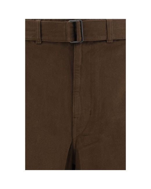 Lemaire Brown Cotton Casual Pants for men