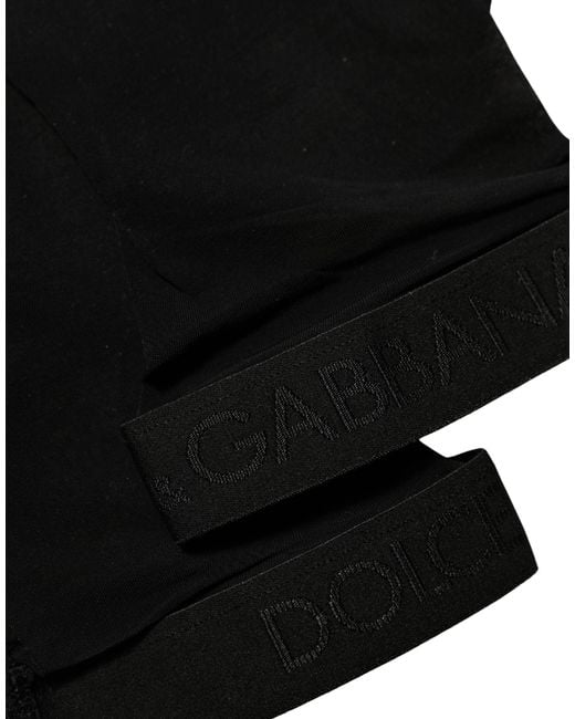 Dolce & Gabbana Black Nylon Logo Calf Long Accessory Socks