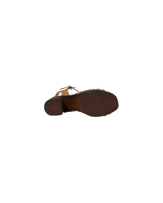 Alviero Martini 1A Classe Brown Beige Leather Platform Sandals