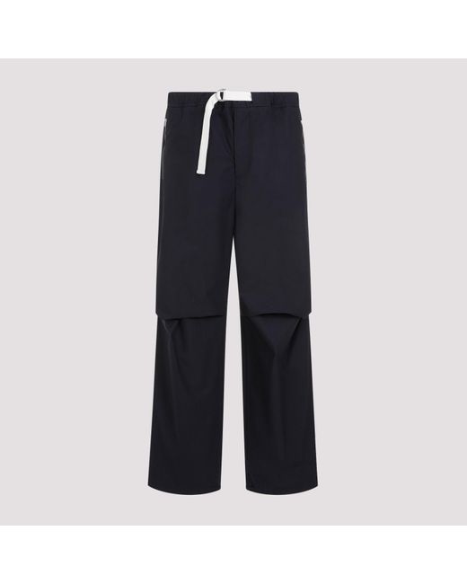 Jil Sander Blue Navy Cotton Trousers for men