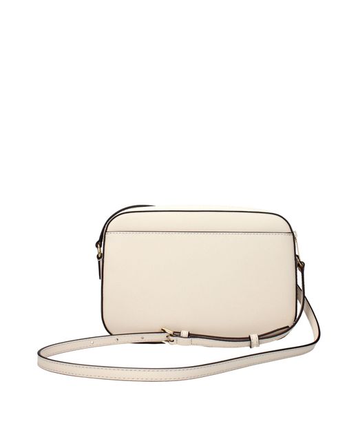 Michael Kors Natural Jet Set Crossbody Bag Leather Light/Cream