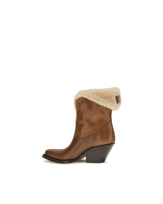 Chloé Brown Calf Leather Bos Taurus Ankle Boots