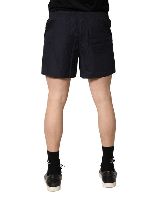 Dolce & Gabbana Black Cotton Elastic Waist Swim Shorts Swimwear for men