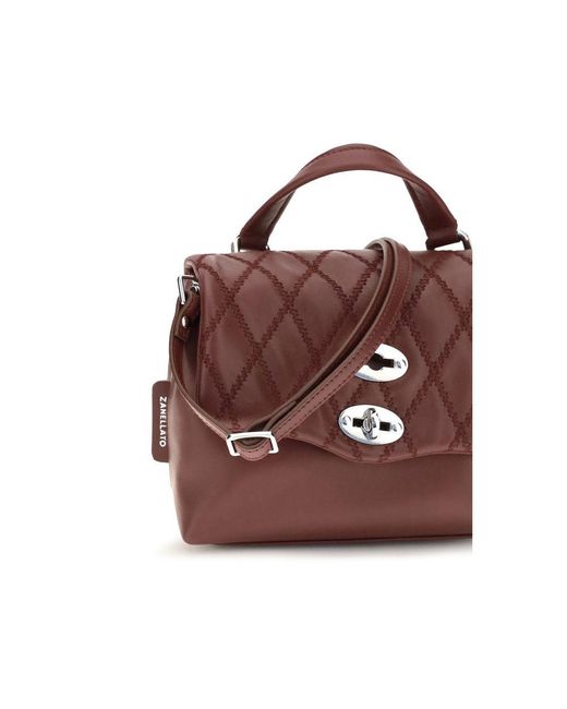 Zanellato Brown Multicolor Calf Leather Bos Taurus Handbag