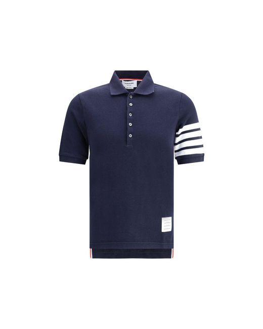 Thom Browne Men's Blue Jersey Polo Shirt