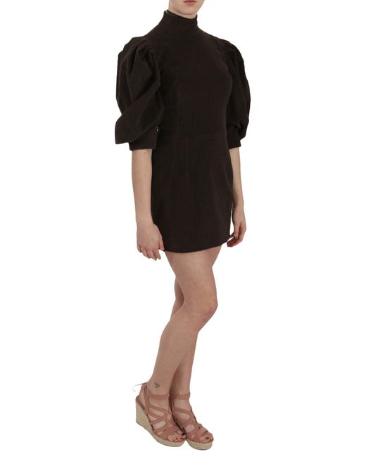 Dolce & Gabbana Black Corduroy Bodycon Cotton Mini Dress