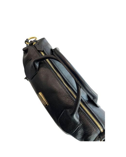 Baldinini Blue Black Leather Handbag