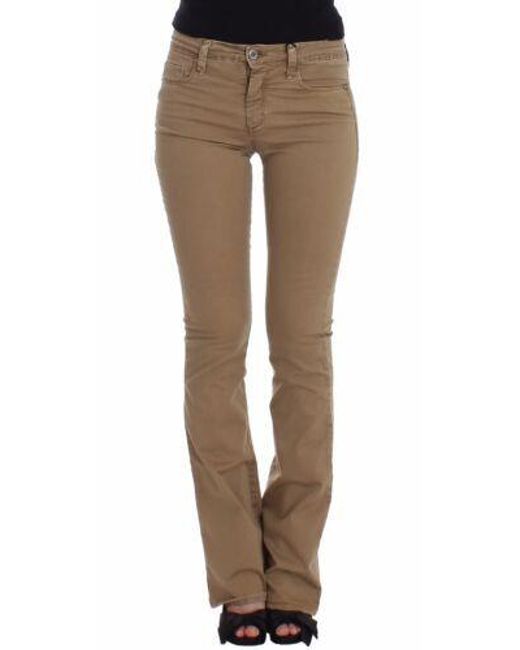CoSTUME NATIONAL Multicolor Beige Straight Leg Denim Pants Stretch Jeans